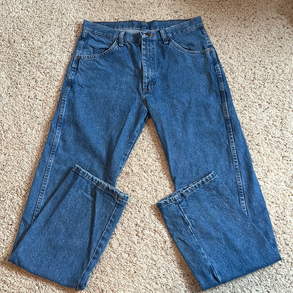 Mens 32x34 Rustler Blue Jeans